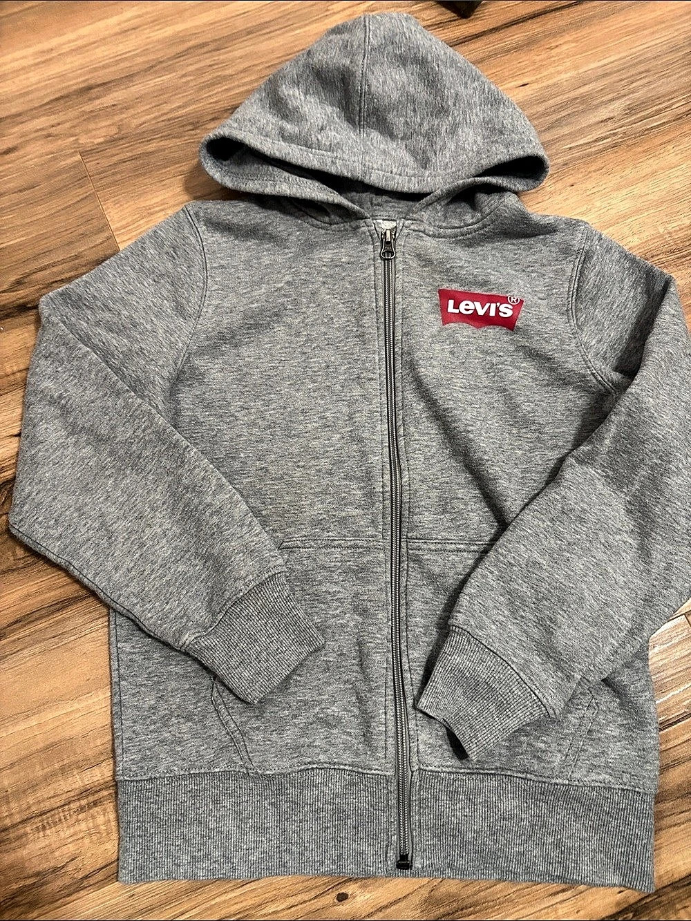Levi's Boys Full Zip Batwing Logo Hoodie Full Zip Batwing Logo Hoodie Gray Large